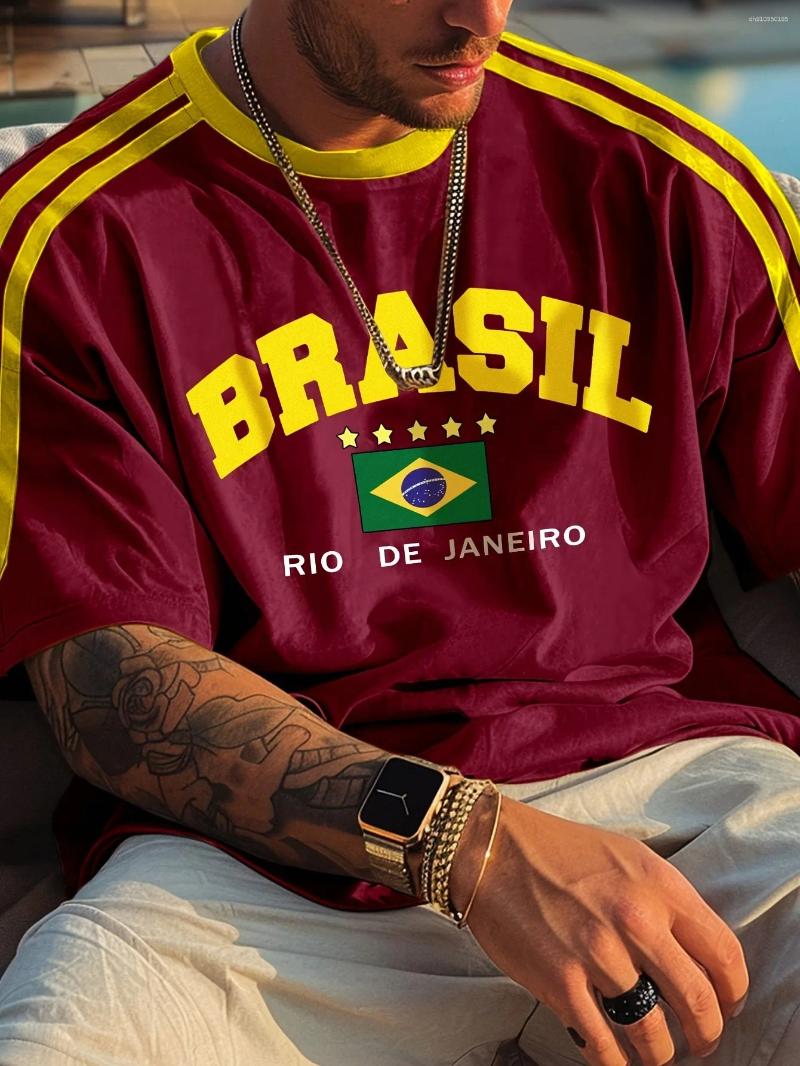 Men's T Shirts Brazilian Style Casual Short Sleeve T-Shirt 3D Printed Crew Neck Pullover For Summer Outdoor Activities And Daily Wear