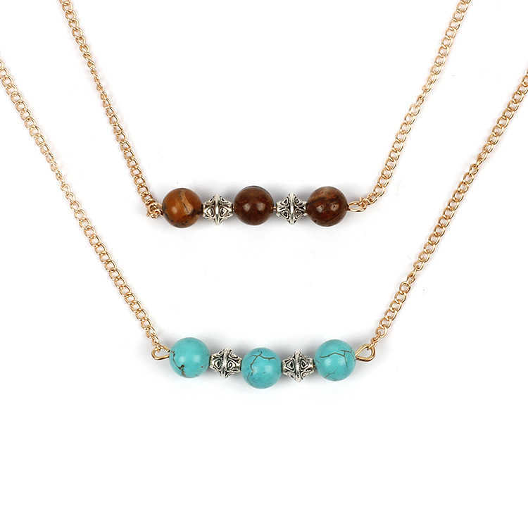 Pendant Necklaces Popular jewelry short turquoise necklace collarbone chain H25219