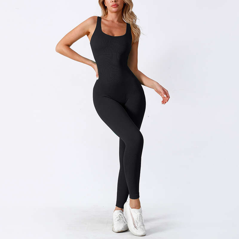 Baoshun Knitted Chest Mat Threaded Yoga Seamless sportswear Fiess Air Intensity Training jumpsuit 2025 temperament versatile new trendy clothing ins