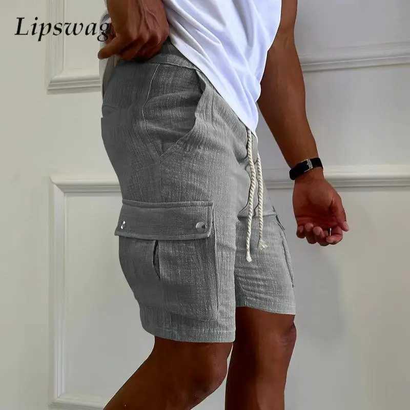 Casual Loose Breathable Shorts For Mens Spring Summer Fashion Patchwork Pockets Cargo Shorts Men Vintage Solid Color Fit Shorts X250220