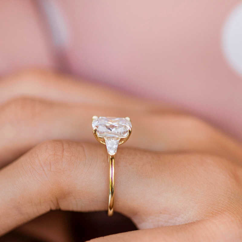 Luster 10/14k Jewellery Moissanite Engagement 18k Yellow Custom Gold Ring for Women