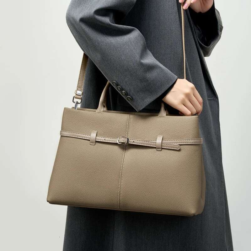 Toptrends Cowhide Genuine Leather Large Tote Handbags For Women 2025 Designer Top Handle Work Office Ladies Shoulder Bags