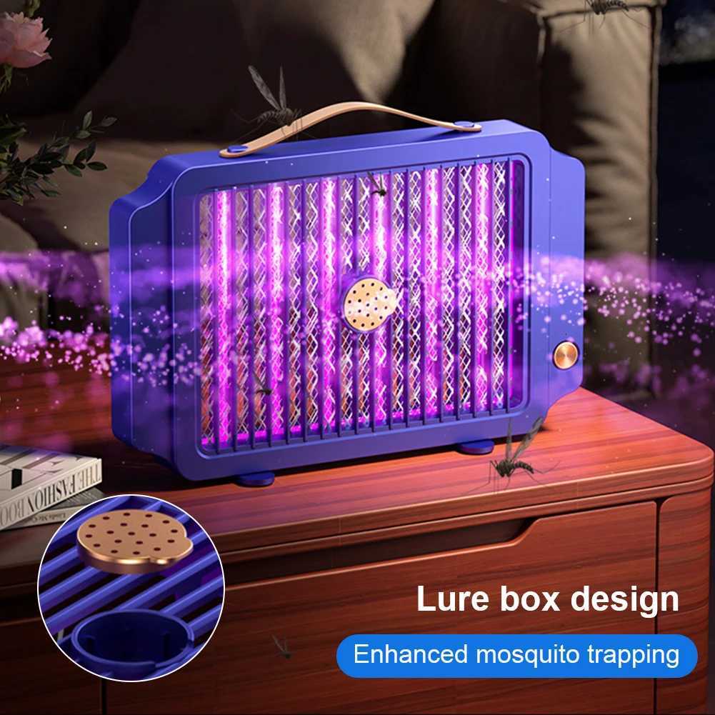 Electric Insect Killer USB Rechargeable Grid Mosquito Trap 1200mAh Wall Mounted Fly Eliminator for Reducing Flying Insects M250220