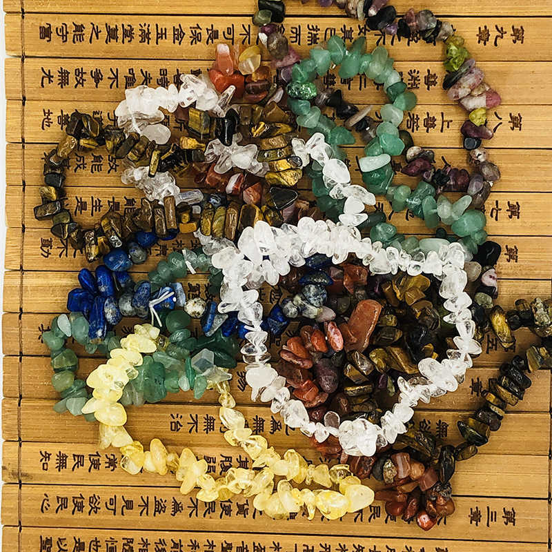 Charm Bracelets Natural crystal broken stone bracelet handmade accessory bracelet irregular elastic rope crystal broken stone bracelet H25220