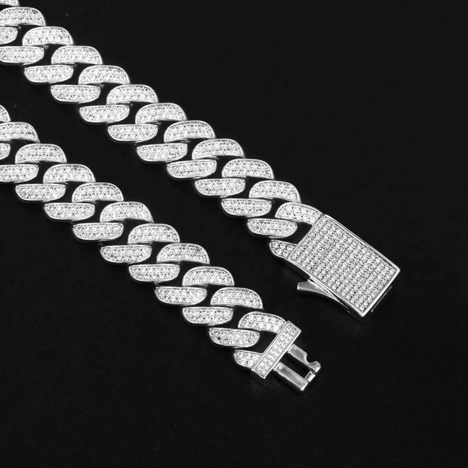 Hot Sale Hip Hop Iced Out Dia Zirconia Cuban k Chain Necklace