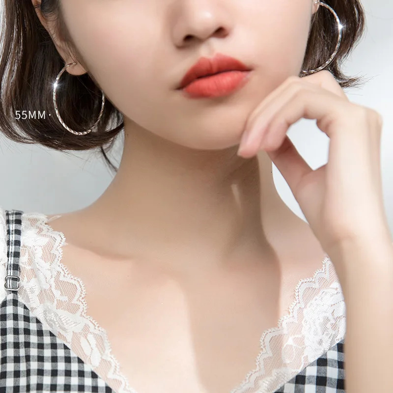 MIQIAO 925 sterling silver round earrings fashion jewelry womens large ring womens round summer accessories simple 250219