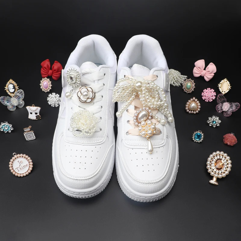 Shoelaces Clips Buckle Decorations Shoe Charms Rhinestones Pearl Gem Girl Gift for Sneakers Casual Fashion Shoes Accessory 1PCS 250219
