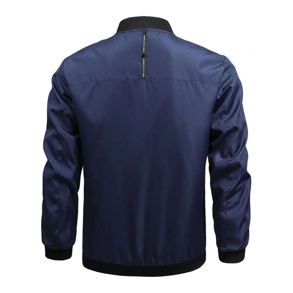 Men's high neck pilot jacket, monochrome jacket, Outchester casual windbreaker, long sleeved, outdoor sports, spring, autumn, document