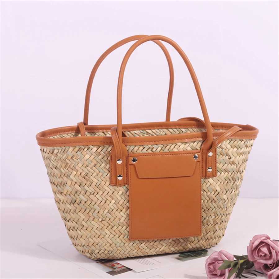 New womens luxury shoulder bag portable womens beach messenger bag shopping bag large hollow handbag Z250219