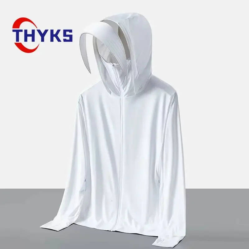 Summer Ice Silk Fishing Sun Protection Clothing for Men UV Protection Breathable Thin Shirt Hiking Jackets Quick Dry Couple Coat 250219