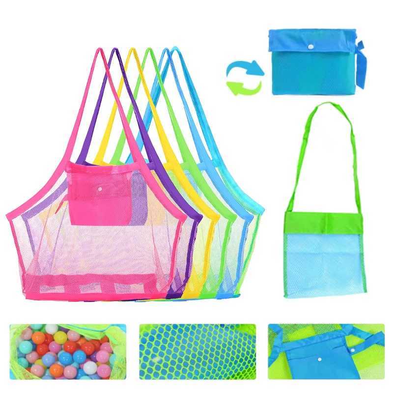 Childrens beach foldable mesh bag childrens toy storage bag swimming large beach ecological bag womens makeup bag Z250219