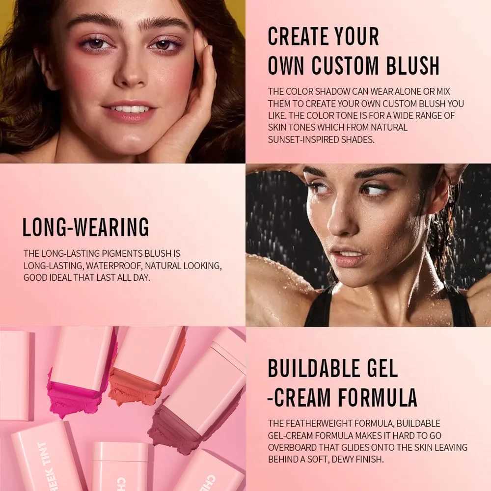 Vegan Cruelty-Free Big Volume Cream Berry Highlighter Long Lasting High Pigment Face B Lip And Cheek Tint Balm B StickW250220