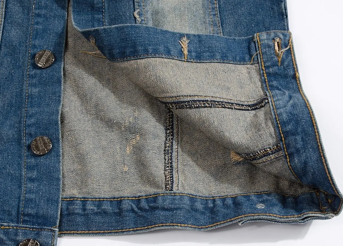 Cotton Jeans Sleeveless Jacket Men Plus Size 5XL Dark Blue Denim Jeans Vest Men Cowboy Denim Vest Mens Jackets 250219