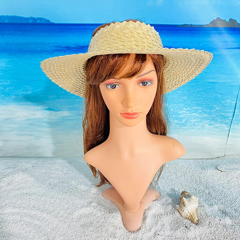 Fashion Straw Hat Sun Hat Summer Beach Crownless Straw Sun Hat for Women Papale Lauhala Straw Hats Hawaii Visors 250219