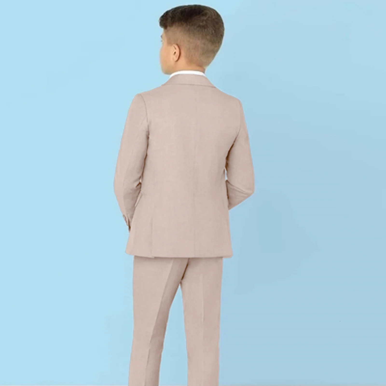 Classic Solid Suit For Boy Elegant Boys Birthday Suit Formal Single Breasted Suit For Kids Blazer Vest And Pants For Party 250219