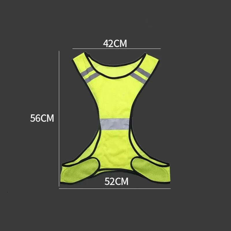 Reflective safety vests for motorcycle and car, light and adjustable elastic vest, high visibility reflective strips for running and cycling