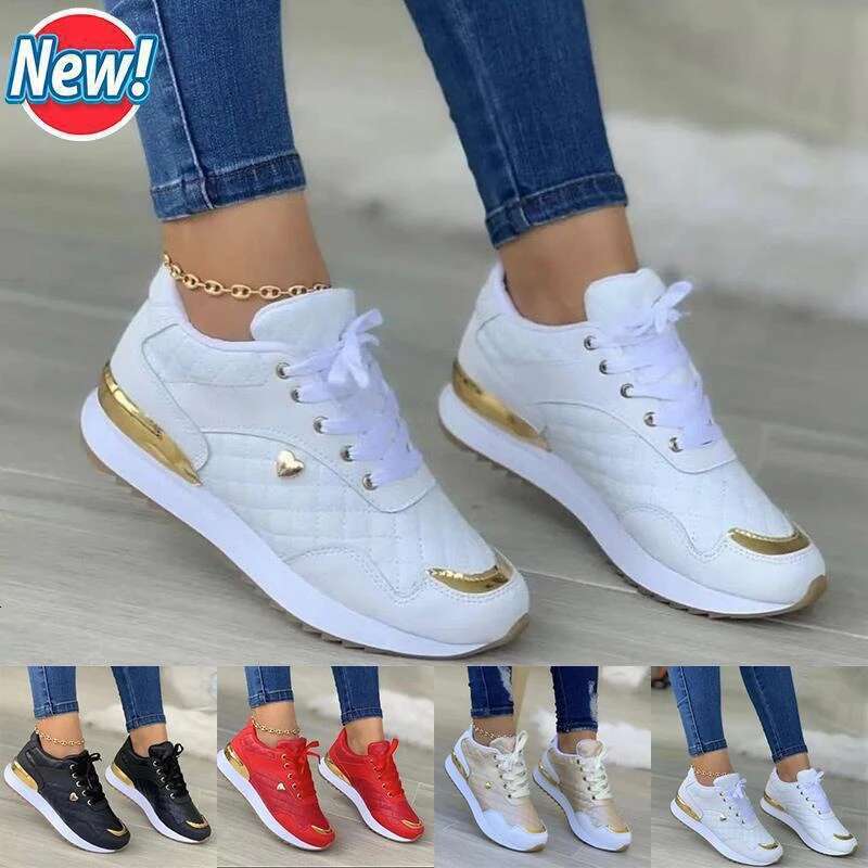 P7 2023 Women Sneakers Platform PU Leather Patchwork Casual Sport Ladies Outdoor Running Walking Shoes Atillas Mujer