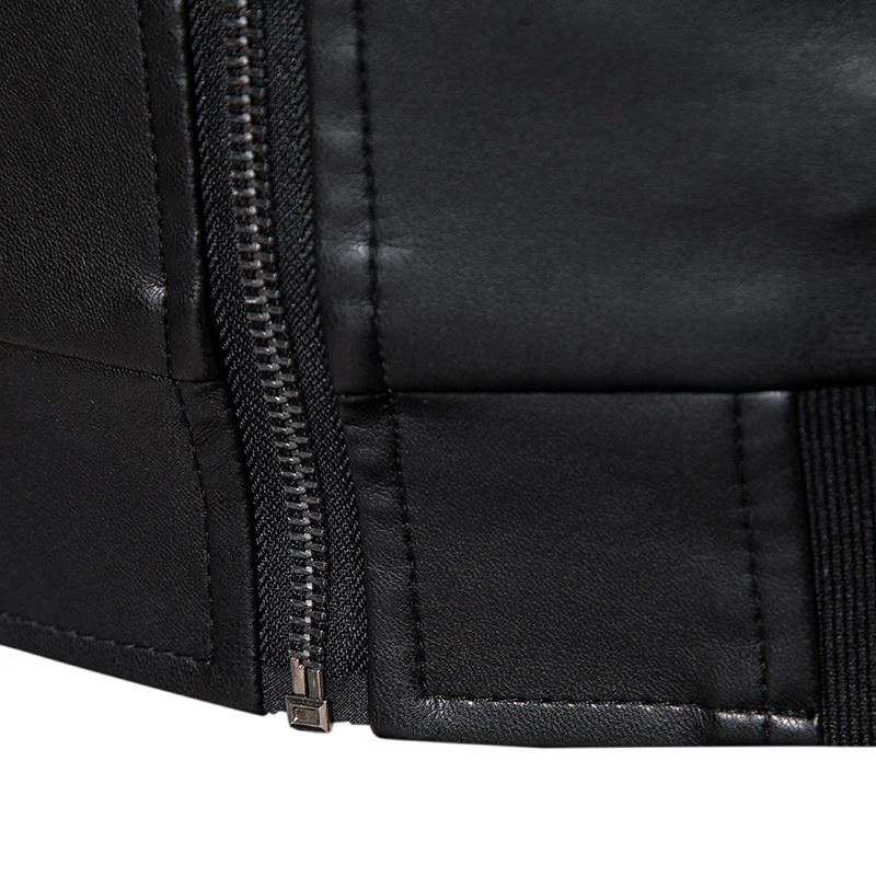 TRAF Leather Mens Trend Fashion Spring And Autumn Stand Collar Comfortable Slim Jacket Handsome Youth Coat 250210