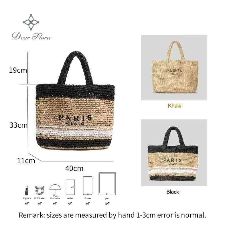 Straw Tote Bag for Women - Large Capacity, Handmade Knitting, hot Summer Travel Beach Shoulder Bag, Casual Simple Portable Handbag