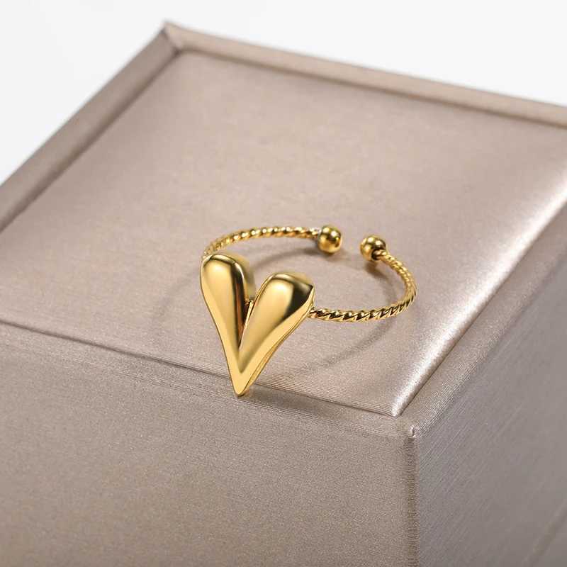 Smooth Rings For Wen Men Adjustable Gold Color Stainless Steel Ring Wedding Jewelry Mothers Day Gifts 2024 X250220