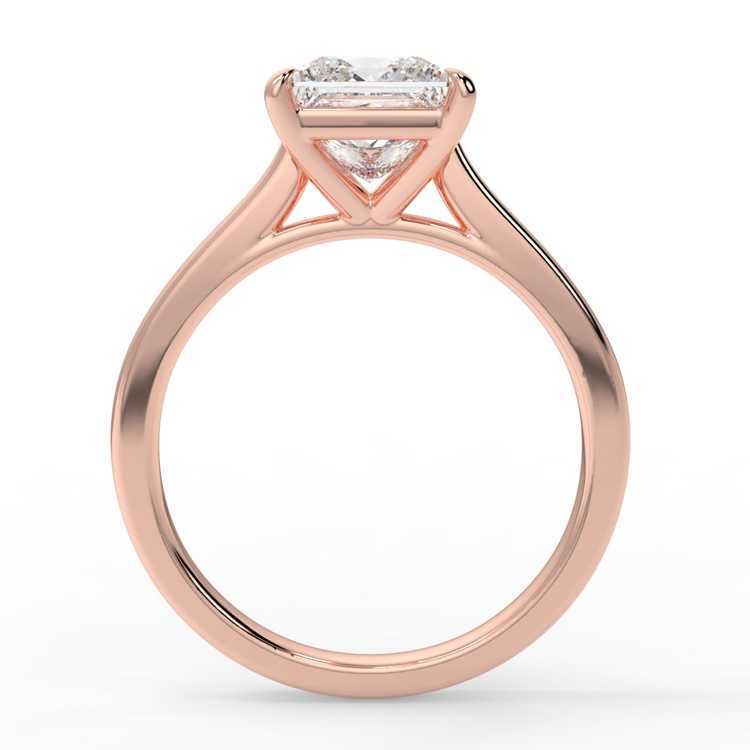Solitaire Flawless VVS Moissanite Diamond 18k Pure Gold Princess Ring