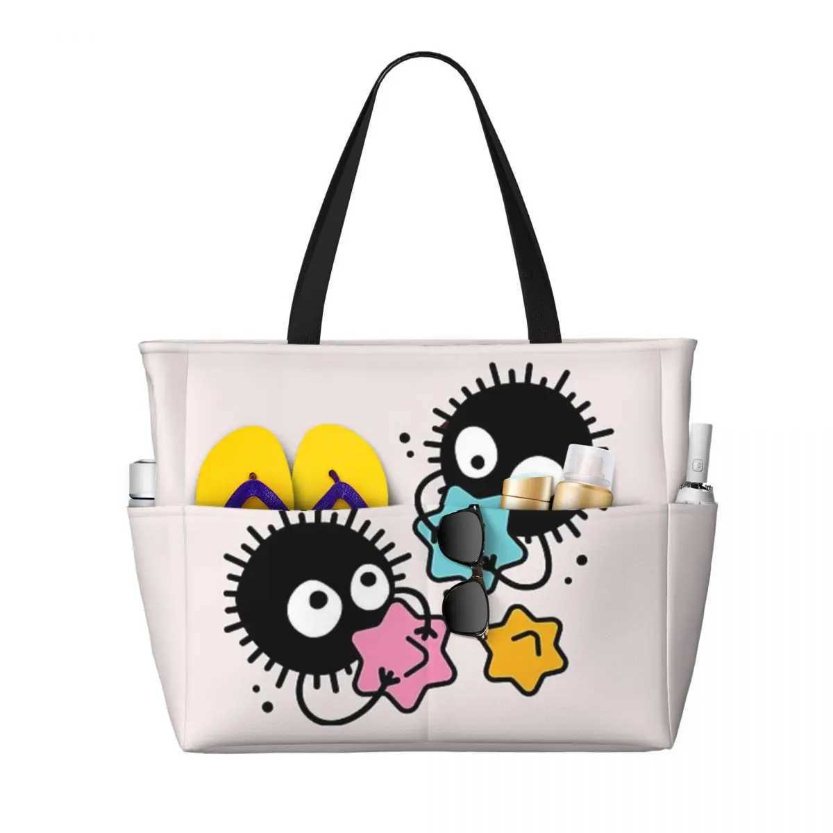 Large travel bag waterproof beach bag Soot Studio Ghibli Pool gym tote or camping bag Z250219