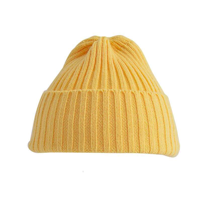 Ddmyshoesvip 6Months To 5Years Baby Kids Winter Warm Ribbed Knitted Beanie Hat New Sweet Solid Candy Color Toddlers Windproof Cap