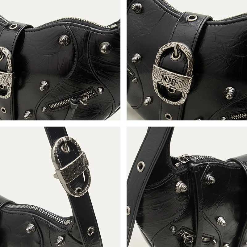 JW Croissant Niche Design Summer New Motorcycle Series Cool Shoulder Cross body Bag Y250218