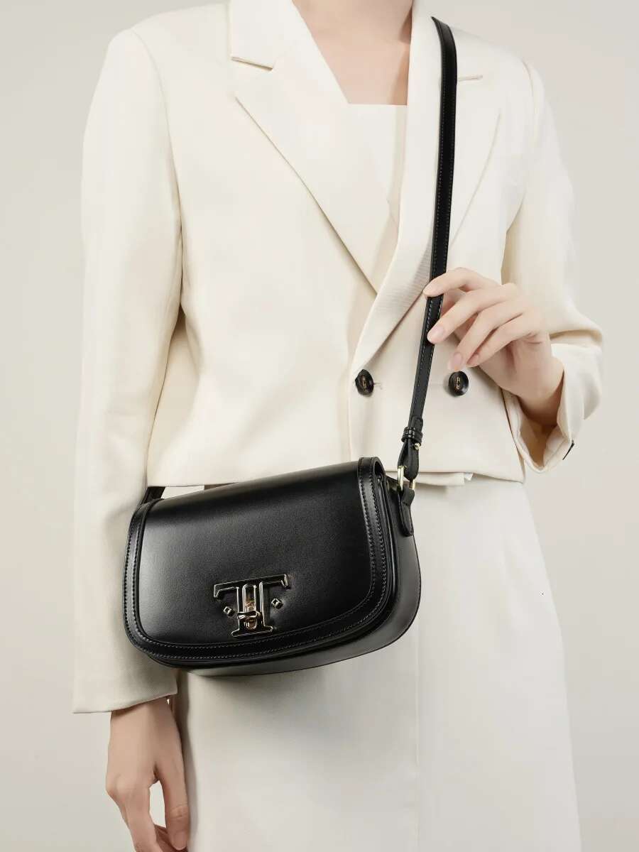 Second Layer Cowhide Niche Female 2024 New Fashion High-End Crossbody Small Square Women's Shoulder Bag
