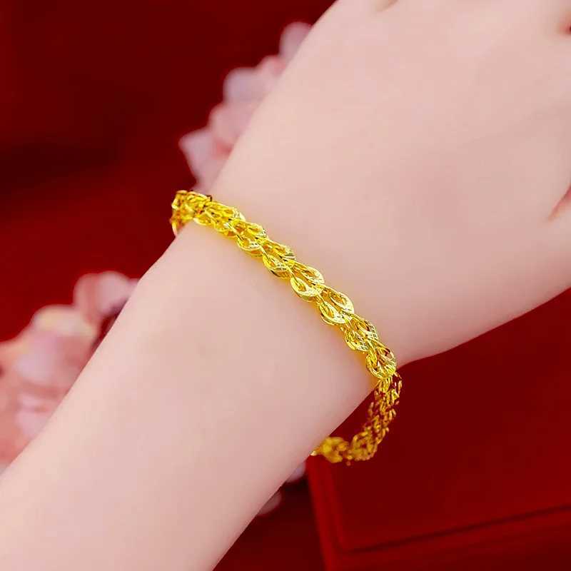 High-quality 9999 real gold jewelry womens bracelet 24K phoenix tail bracelet womens new fashionXJ250219