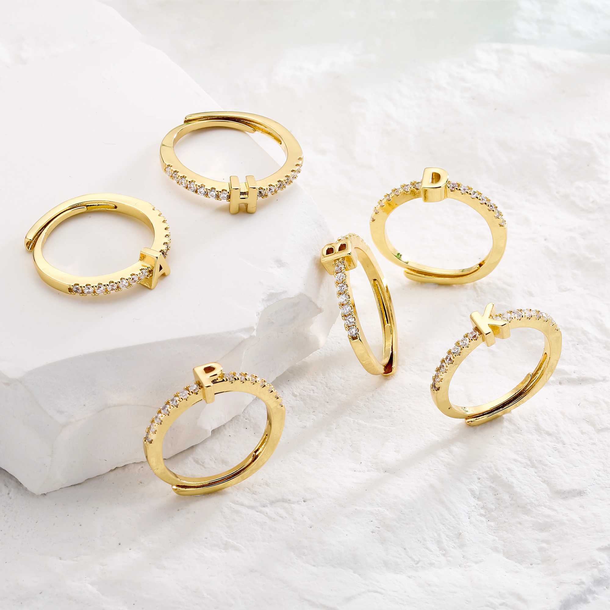 HECHENGFashion Initials Letter Ring Wen Classic Simple Opening Finger Ring For Wen Party Jewelry Gift s X250220