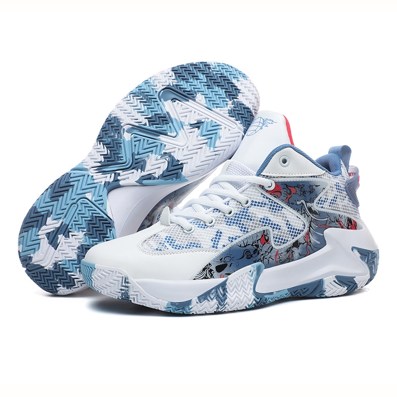 Student basketball shoes Men's shoes guard actual combat youth cushioned rubber soles big children's sneakers 36-46