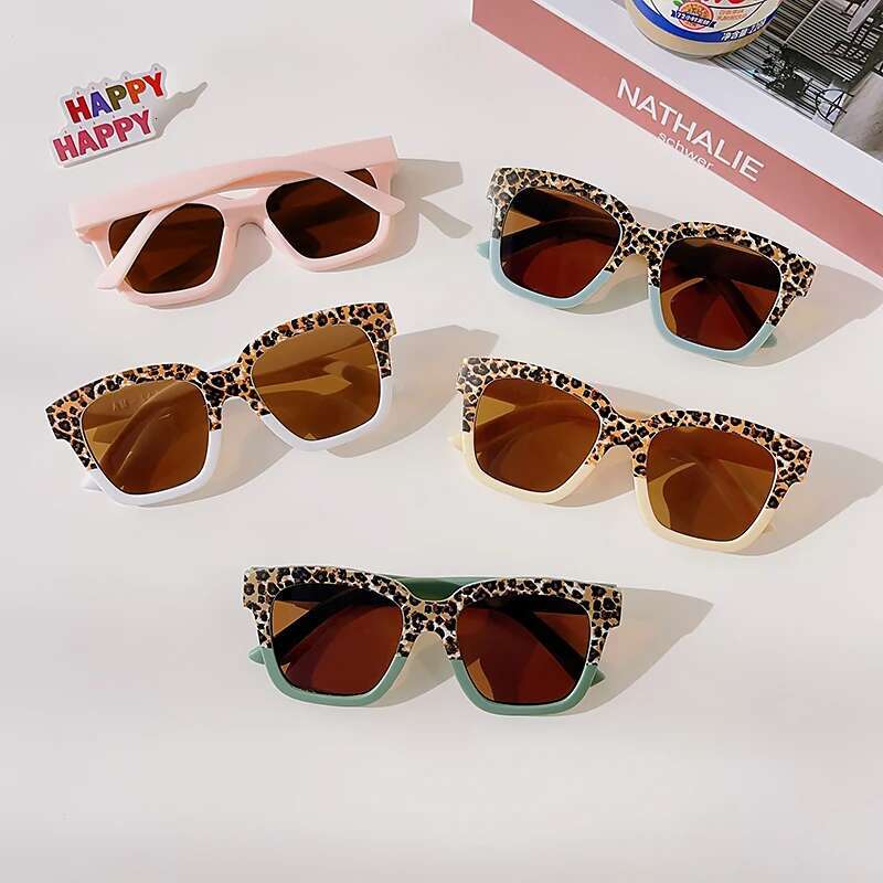Ddmyshoesvip Children Fashion Vintage Leopard Double Color UV Girl Outdoor Sun Sunglasses Kid Eye Protection Glasses