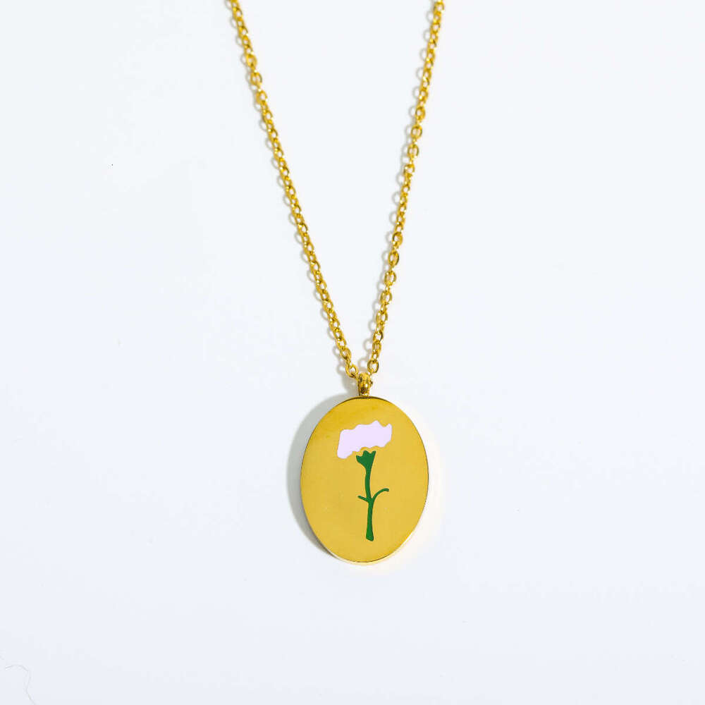 necklace, three-dimensional ral oval December wer pendant, collarbone chain, sweater chain