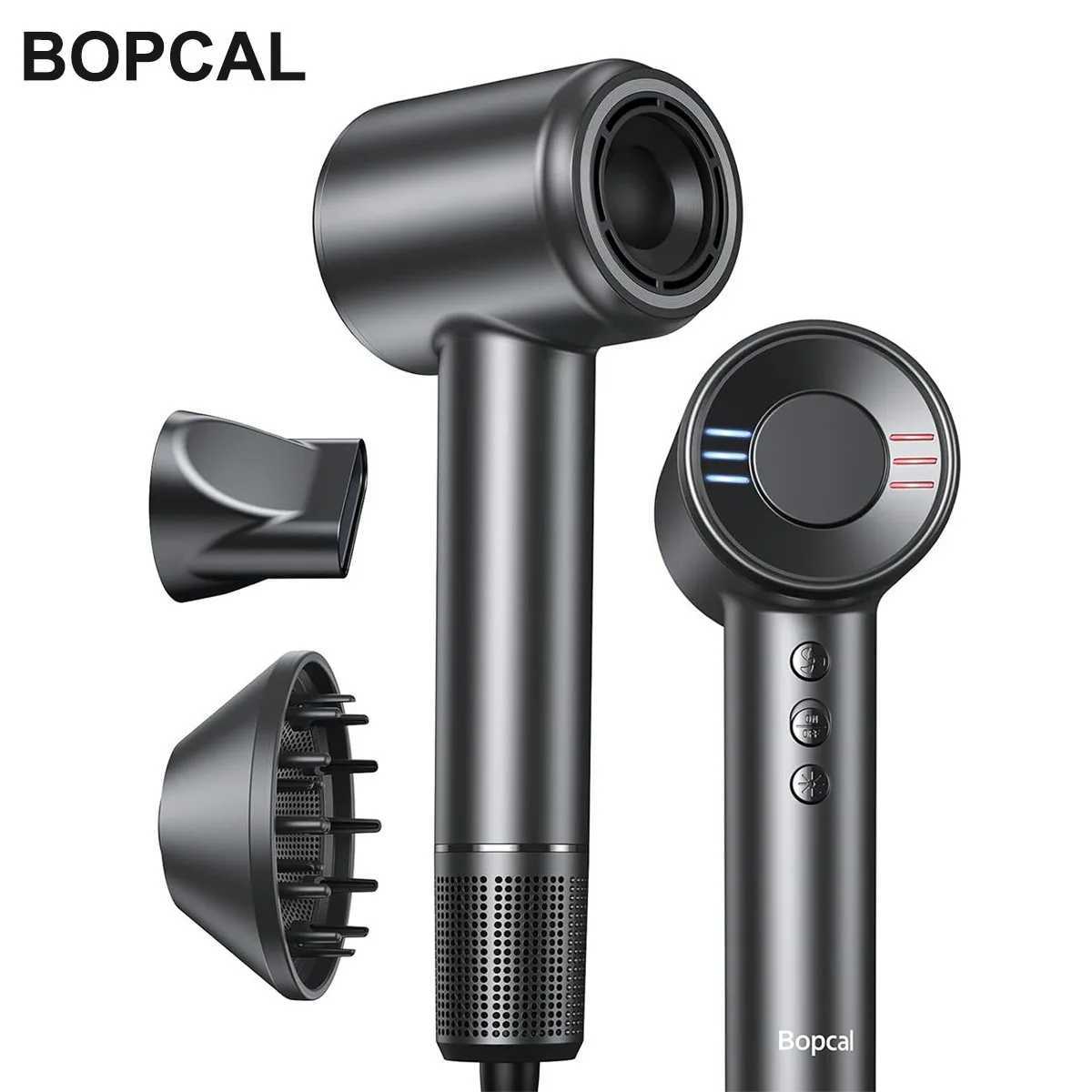 Bopcal Electric Hair Dryer 20000RPM Brushless Negative Ions Blow Dryer 500W Super Powerful Wind Lownoise Salon HairDryer W250220