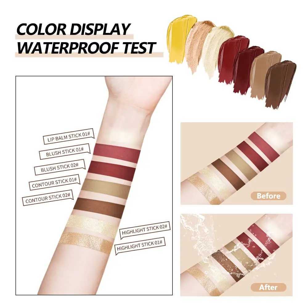 QIBEST Multi Stick Set Creamy Pen Stick For Cheeks Lips Eyes And Contour Makeup Contour B Highlight Stick Lip Balm For WomenW250220