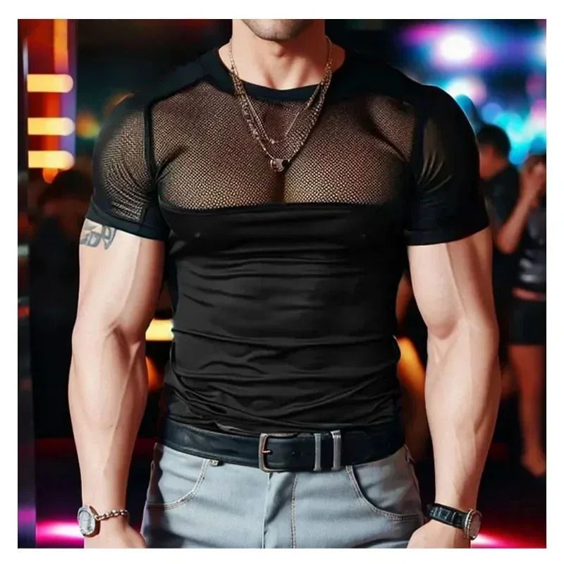 Mens Sheer Mesh Fitness Sleeveless Vest Outdoor Sports Black Cutout Vest Top Mens Summer Mesh Vest Mens Clothing Men Tank Top 250219
