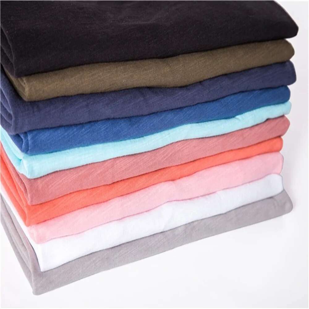 Brand Quality100% Cotton T Shirt Brand Man V-neck Fashion Men Adjustable Cut Soild T Shirts Men High Sleeve Short T Shirt Men