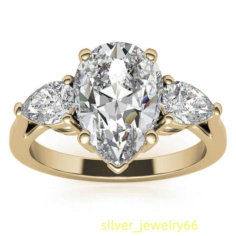 AAA Gems Classic 14k 18k Moissanite Jewelry Engagement Wedding Ring 2ct Moissanite Diamond Ring