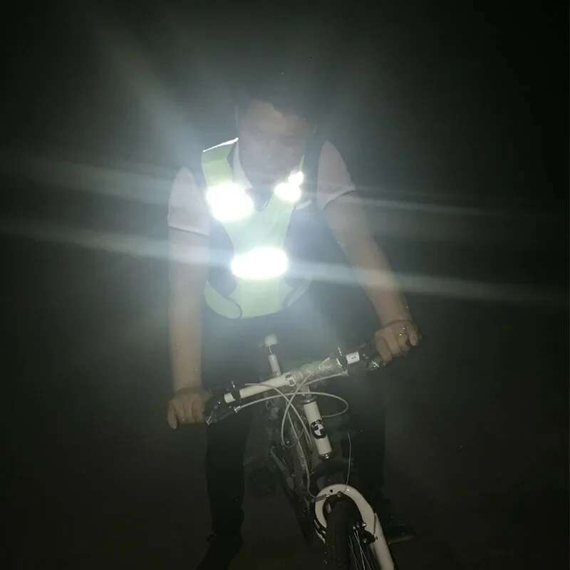 Reflective safety vests for motorcycle and car, light and adjustable elastic vest, high visibility reflective strips for running and cycling
