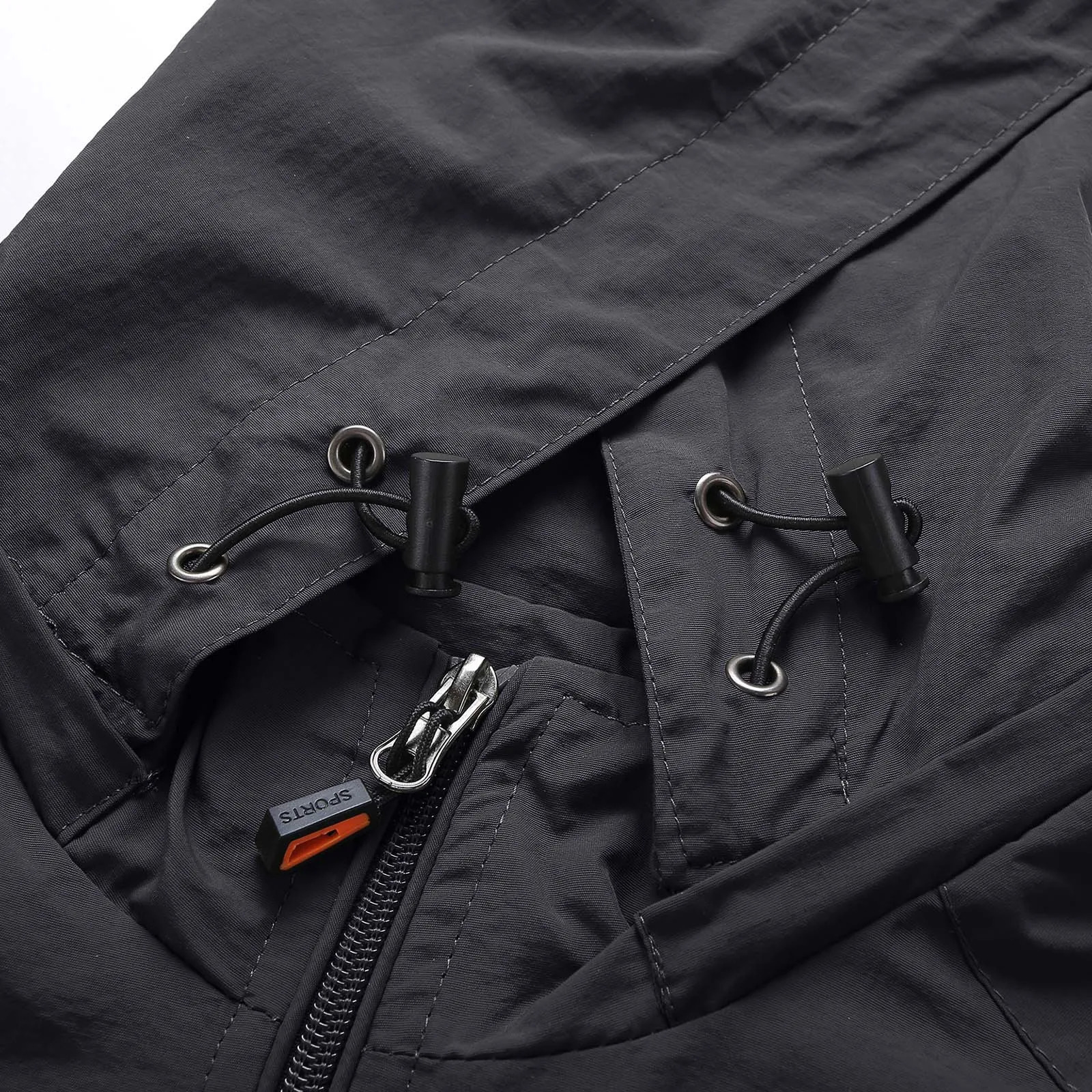 Men Windbreaker Tactical Jacket Waterproof Outdoor Detachable Hooded Coat Solid Color Sports Climbing Outwear Chaquetas Hombre 250219