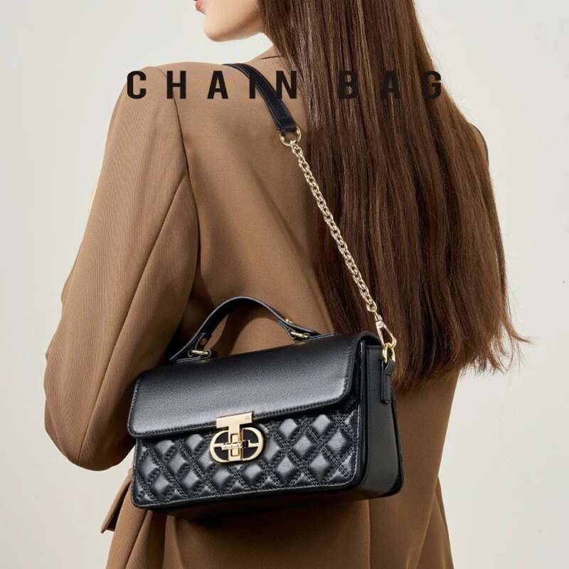 Genuine Leather Women's Shoulder 2024 New Fashion Designer Tote Bags Cowhide Female Handbags Women Chain Bag 2732
