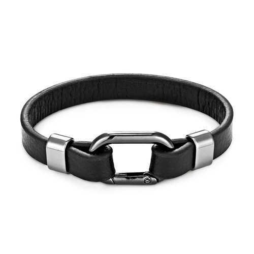 Charm Bracelets Oval spring buckle mens leather bracelet sports style H25220