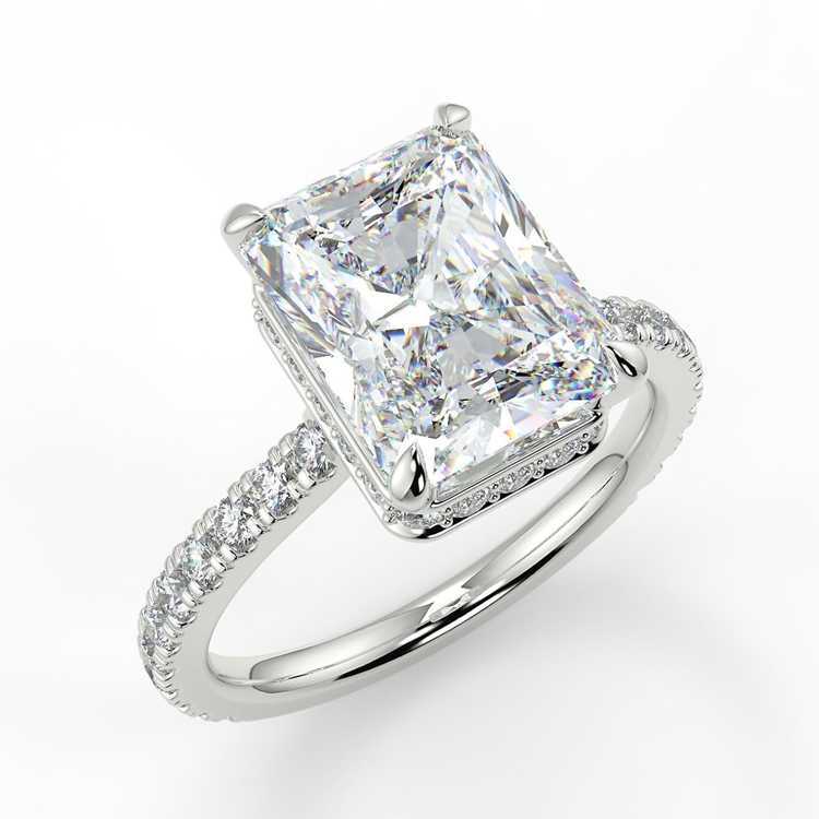 Radiant Cut 14K Gold VVS Flawless Moissanite Ring Wedding Rings 18K Gold White Gold Rings Diamond