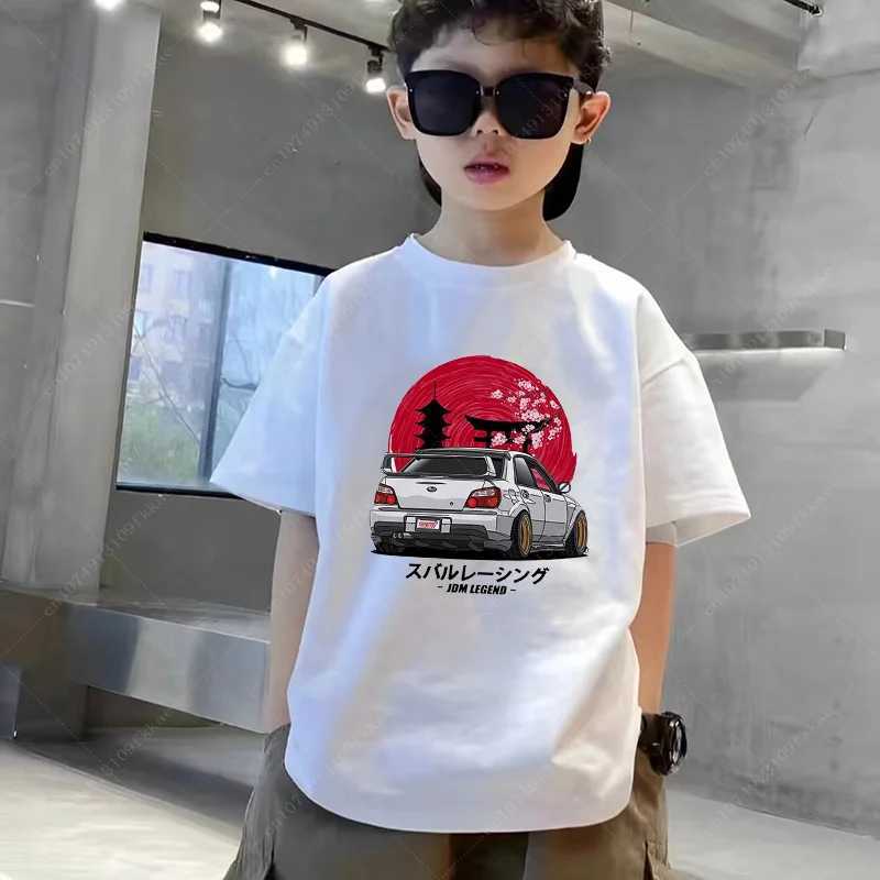 T-shirts Boy and Girl Anime AE86 Original D Drift Printed Shirt Childrens Cool Car Design Clothing Childrens Summer White T-shirt Teenagers 3-14 Years