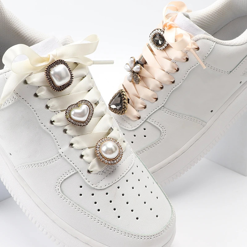 Flower Rhinestones Shoelaces Decoration Antique Pearl Diamond Shoe Buckle Crystal Gem Shoelace Decorative Charms Accessorie 250219