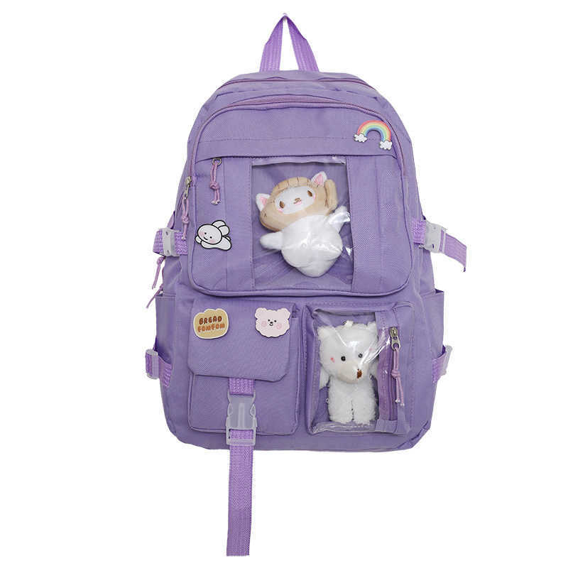 Backpack For Girls Korean Version Cute Campus Student Backpack Casual Large Capacity Computer Backpack Day Backpack Travel Bag 241225