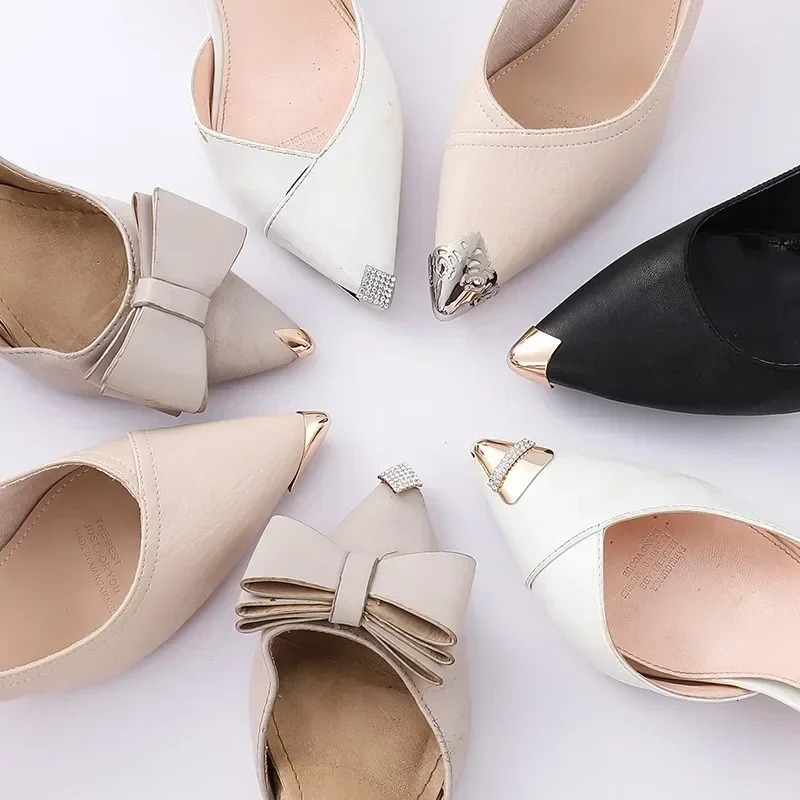 Women High Heel Metal Toe Cap Wear and Tear Concealer Antikicking Leather Shoes Point Protector Flat Shoe Tips Accessorices 250219