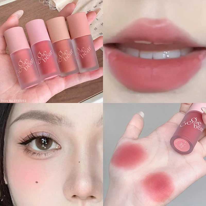 Multi function B brush makeup mud lines cheeks lipstick mud durable velvet matt monochrome cream redW250220