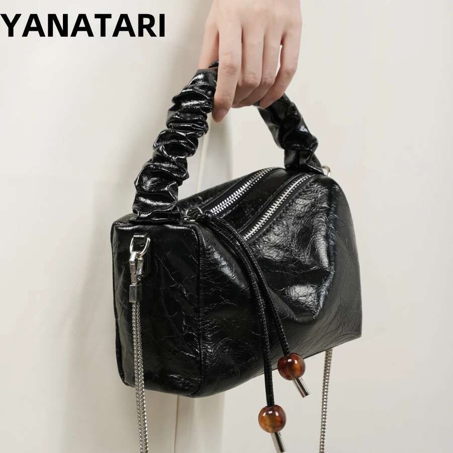 YANATARI Genuine Leather Woman Shoulder Handbags Ladies Crossbody Bags Designer Minimalism Chinese Style Bag